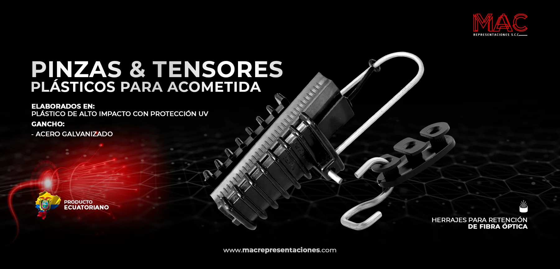 pinzas de anclaje y tensores plásticos figura 8