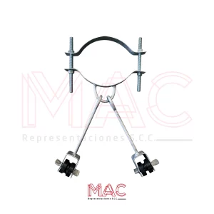 Abrazadera tipo “A” con extensiones y guardacabo tipo polea para fibra óptica DE 1 A 4 EXTENCIONES